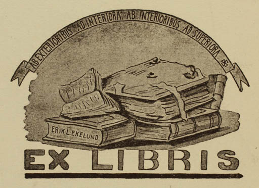 Exlibris by ? Unbekannt from Unknown for Erik Lekelund - Book 