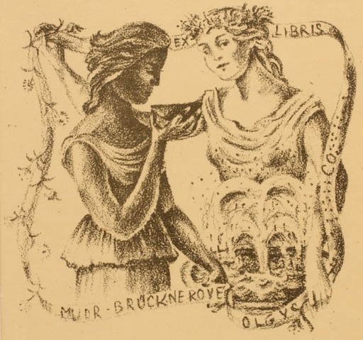 Exlibris by ? Unbekannt from Unknown for Dr. Olgyc Brücknerove - Woman 