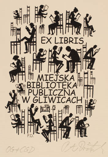 Exlibris by Peter Dietzsch from Germany for W. Gliwicach Muzeum - Book Group 