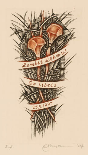Exlibris by Natalija Chernetsova from Latvia for Lembit Löhmus - 