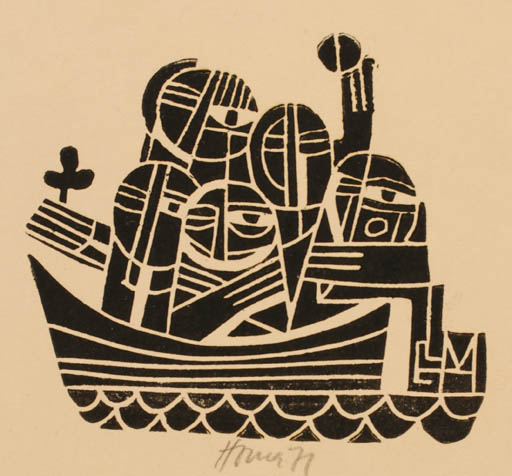Exlibris by Miroslav Houra from Czechoslovakia for ? ? - Ship/Boat 