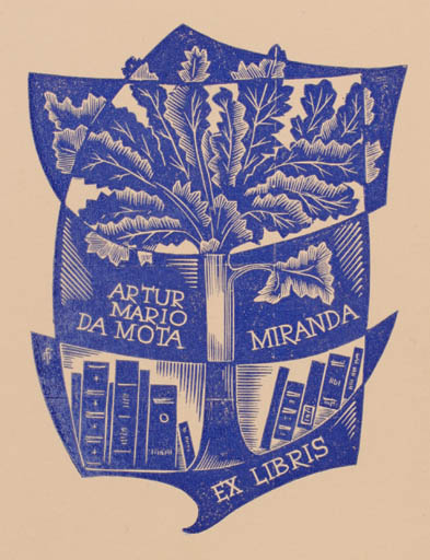 Exlibris by Dr. Otakar Marik from Czechoslovakia for Artur Mario Da Mota Miranda - Book Tree 