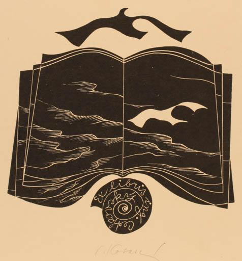 Exlibris by Vera Kotasová from Czechoslovakia for Ing. Jan Cetkovský - Book Bird 