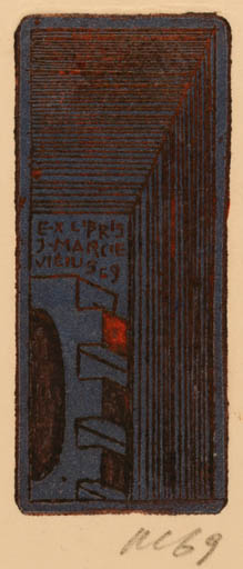 Exlibris by Vincas Kisarauskas from Lithuania for Marcie Vitiusseg - Abstract 