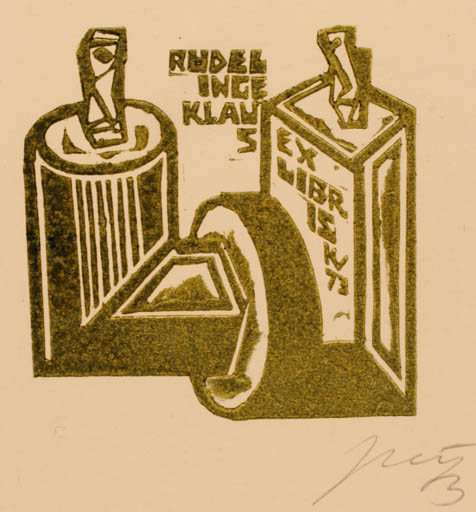 Exlibris by Vincas Kisarauskas from Lithuania for Klaus & Inge Rödel - Abstract 