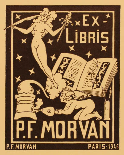Exlibris by Paul Francois Morvan from France for Paul Francois Morvan - Erotica 