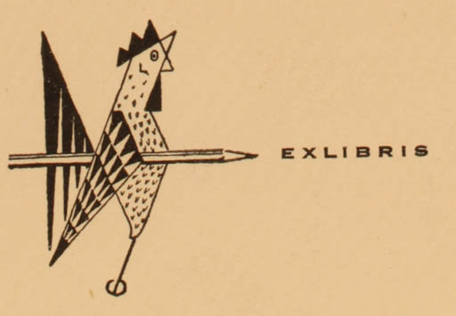 Exlibris by Christian Blæsbjerg from Denmark for Christian Blæsbjerg - Bird 