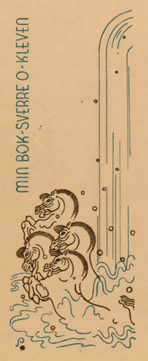 Exlibris by Henry Schjærven from Norway for Sverre O. Kleven - Horse 