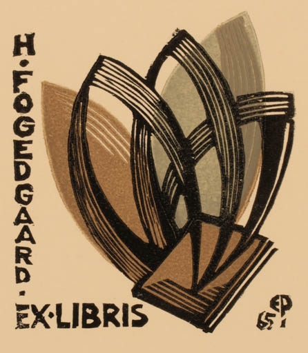 Exlibris by Edmund Peter from Denmark for Helmer Fogedgaard - Abstract 