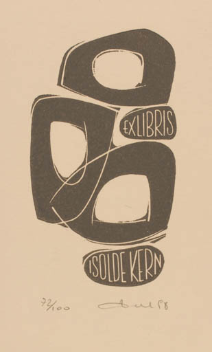 Exlibris by Zbigniew Dolatowski from Poland for Isolde Kern - Abstract 
