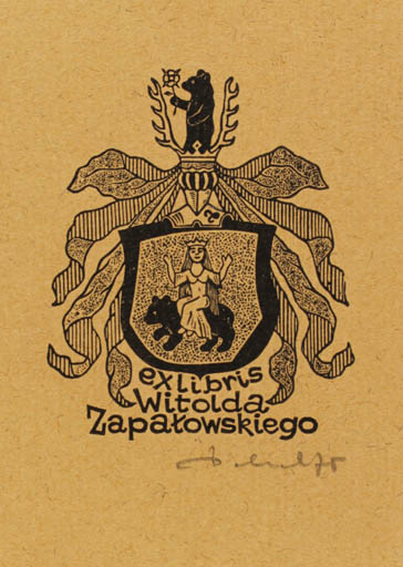 Exlibris by Zbigniew Dolatowski from Poland for Witolda Zapaxowskiego - Heraldry 