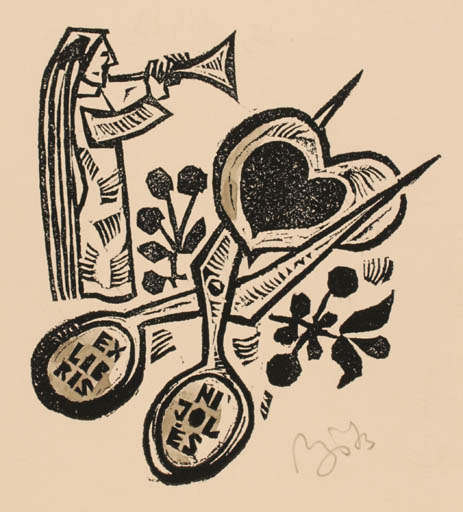 Exlibris by Valerijonas Vytautas Jucys from Lithuania for ? Nijoles - Music 