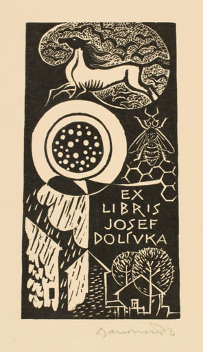 Exlibris by ? Unbekannt from Czech Republic for Josef Dolivka - Fauna Horse 
