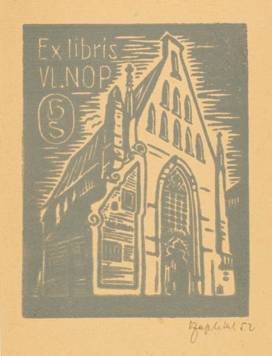 Exlibris by ? Unbekannt from Czech Republic for Vladim Nop - Architecture Church 
