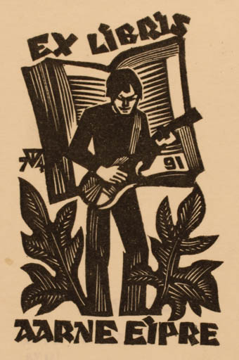 Exlibris by Väino Tönisson from Estonia for Aarne Eipre - Book Music 