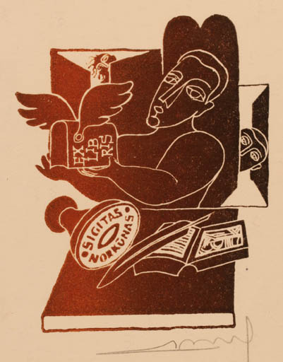 Exlibris by Alfonsas Cepaukas from Lithuania for Sigitas Norkunas - Man 