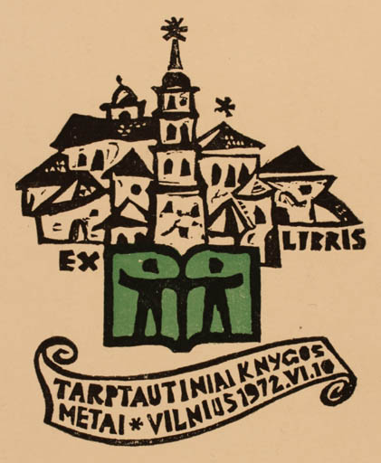 Exlibris by Valerijonas Vytautas Jucys from Lithuania for ? Tarptautiniai Knygos Metai - City Exlibris Congress 
