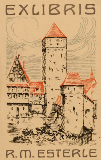 Exlibris by ? Unbekannt from Germany for R. M. Esterle - Castle/Palace 