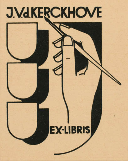 Exlibris by ? Unbekannt from Netherland for J. V. d. Kerckhove - Hand(s) 