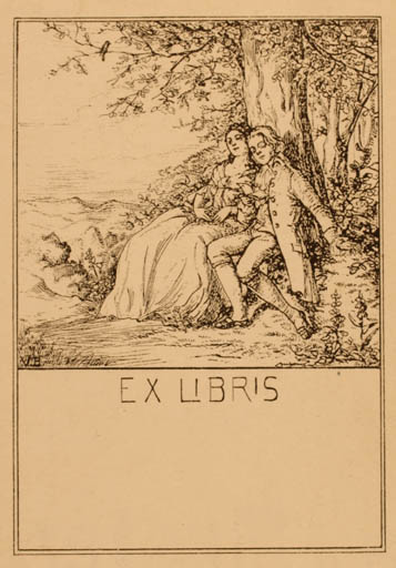 Exlibris by ? Unbekannt from Unknown for ? Universalexlibris - Couple Romance Tree 