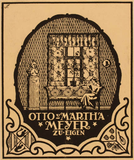 Exlibris by ? Unbekannt from Germany for Otto u. Martha Meyer - Book Interior Jugend 