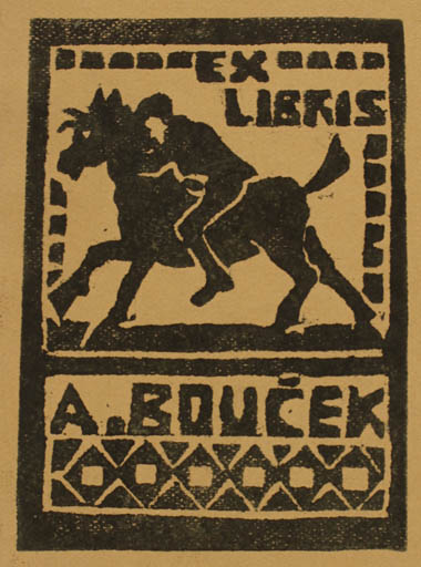 Exlibris by ? Unbekannt from Unknown for A. Boucek - Horseman/Rider 