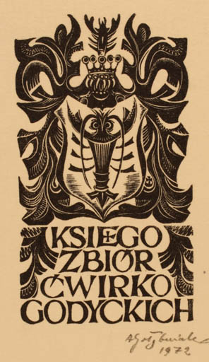 Exlibris by Antoni Golebniak from Poland for Cwirko Godyckich - Heraldry 