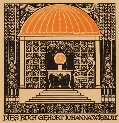 Exlibris by ? Unbekannt from Unknown for Johanna Wiskott - Interior Jugend 