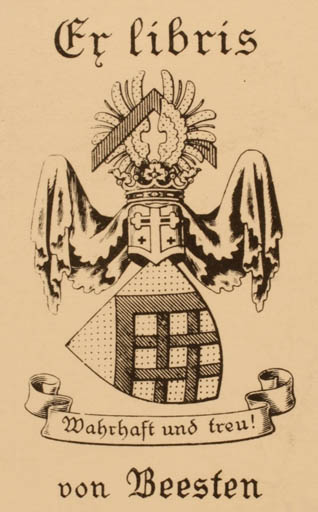 Exlibris by ? Unbekannt from Unknown for Beesten van - Heraldry 