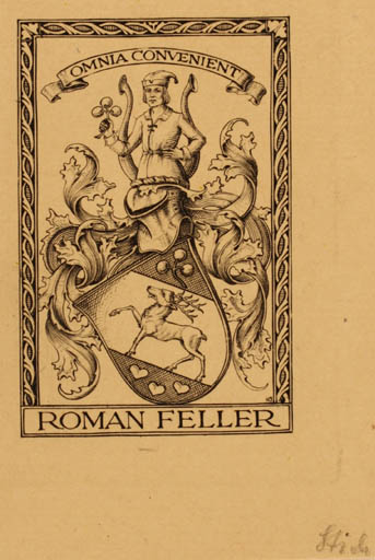 Exlibris by ? Unbekannt from Unknown for Roman Fellner - Heraldry 