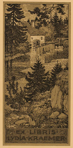 Exlibris by ? Unbekannt from Unknown for Lydia Kraemer - Architecture Scenery/Landscape 